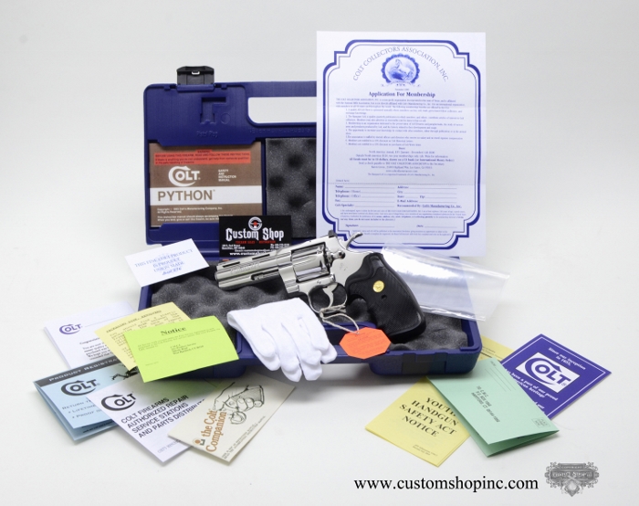 colt python 357 in box with manual gloves and paperwork