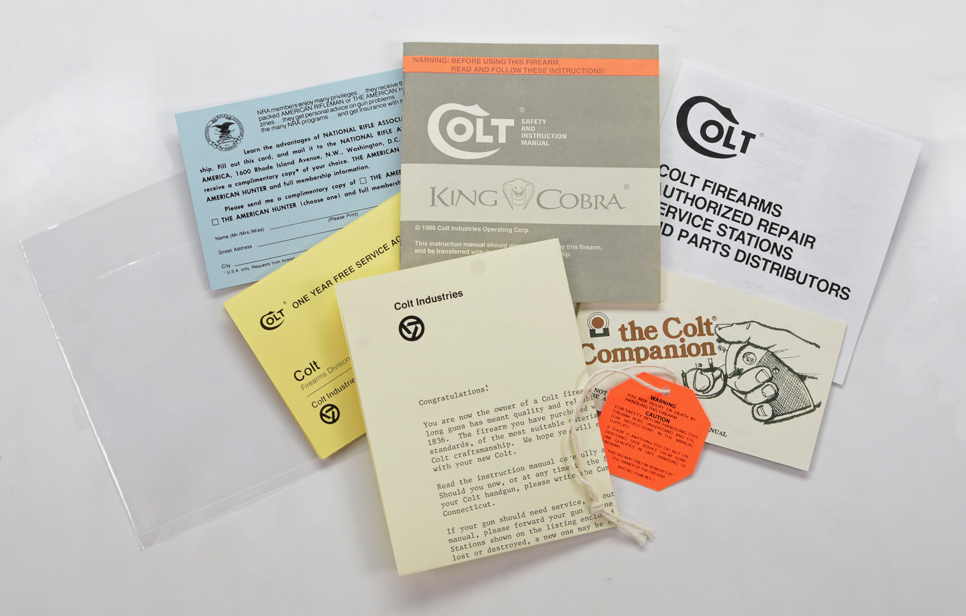 Colt Whitetailer 1986 to 1988 Paperwork Packet