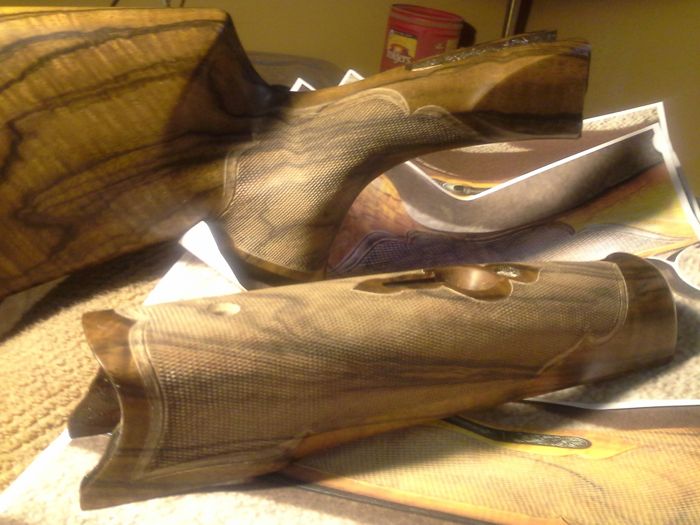 custom gun stocks with diamond pattern
