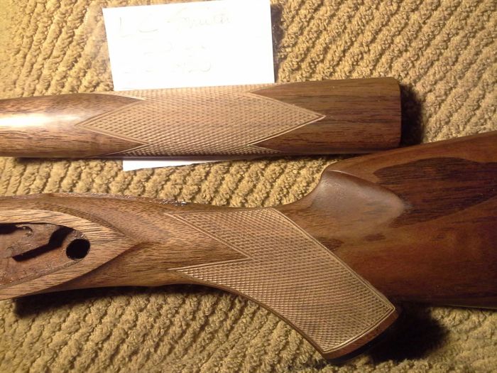 Gun stocks with checkered pattern
