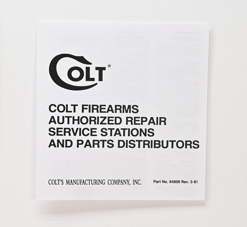 Colt Python 1981 8 Inch Box And Paperwork