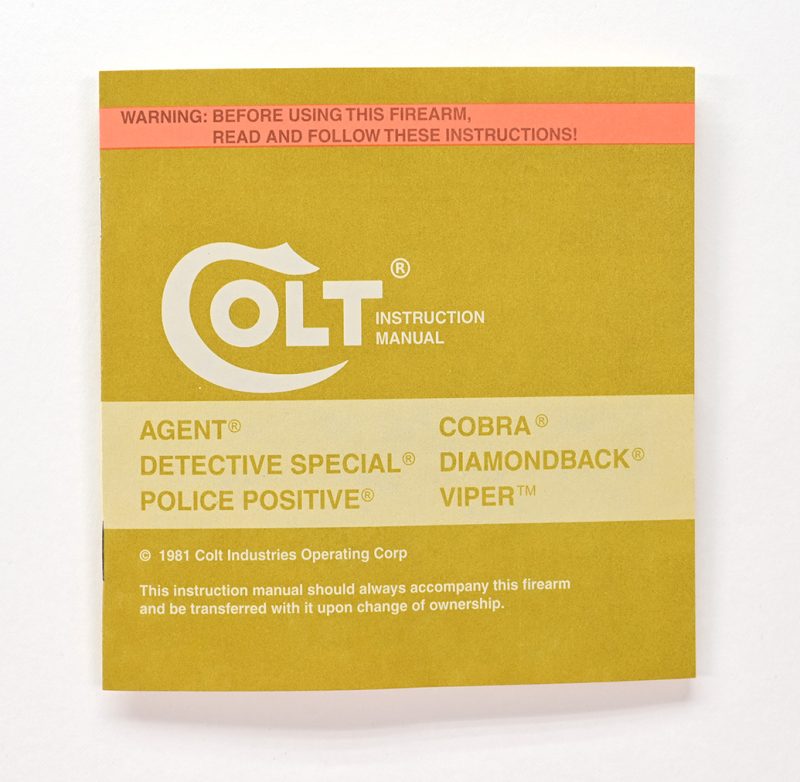 Colt Diamondback 6 Inch 1981 Box And Paperwork