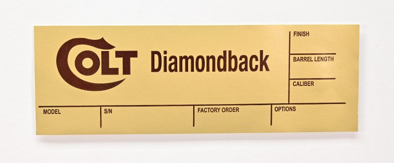 Colt Diamondback 6 Inch 1981 Box And Paperwork