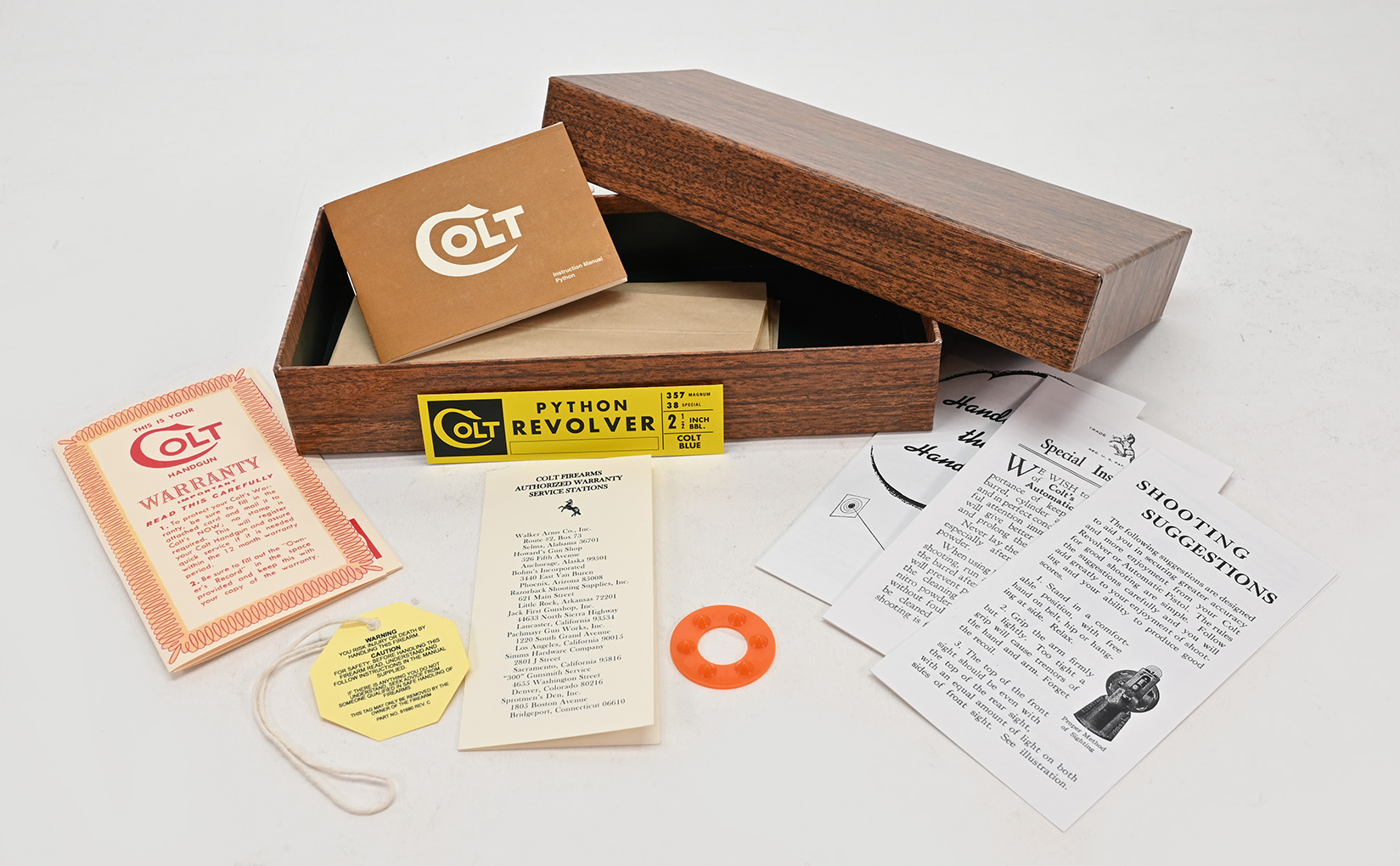 Colt Python 2 1/2 Inch 1958-1964 2 Piece, Green Interior Box And ...