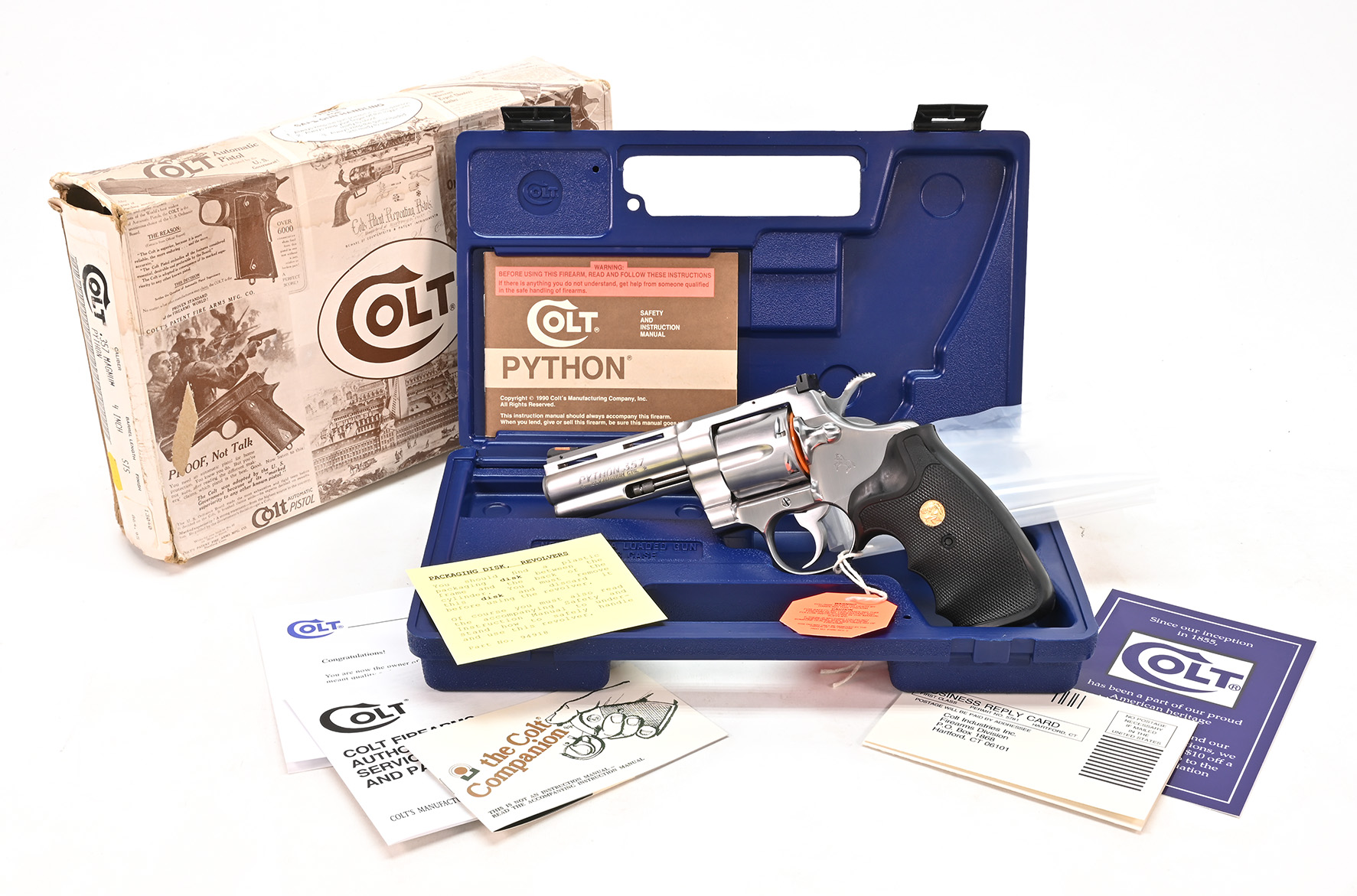 Colt Python 4 Inch Satin Stainless SST 357 Mag