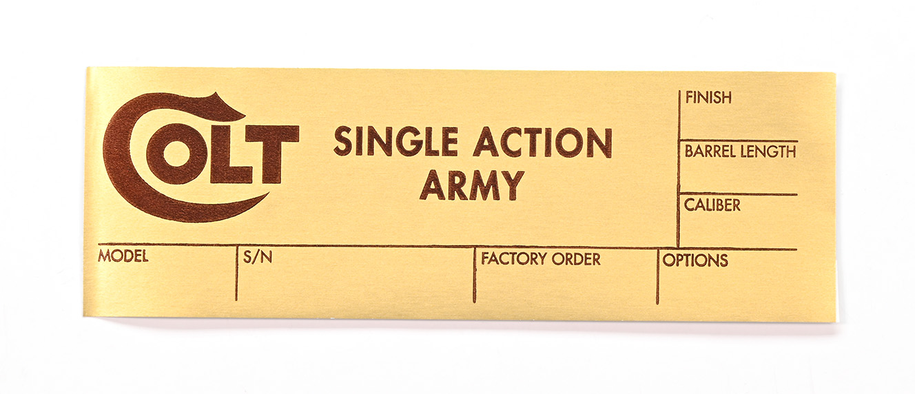 Colt Gold Foil Box Label For Single Action Army. For Wood Grain Box ...