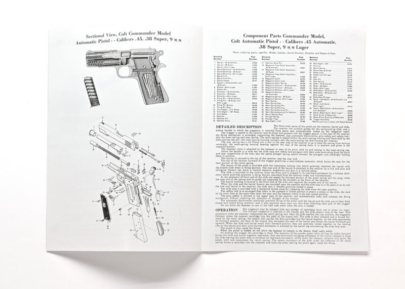 Colt Automatic Pistol Lightweight Commander Model Brochure