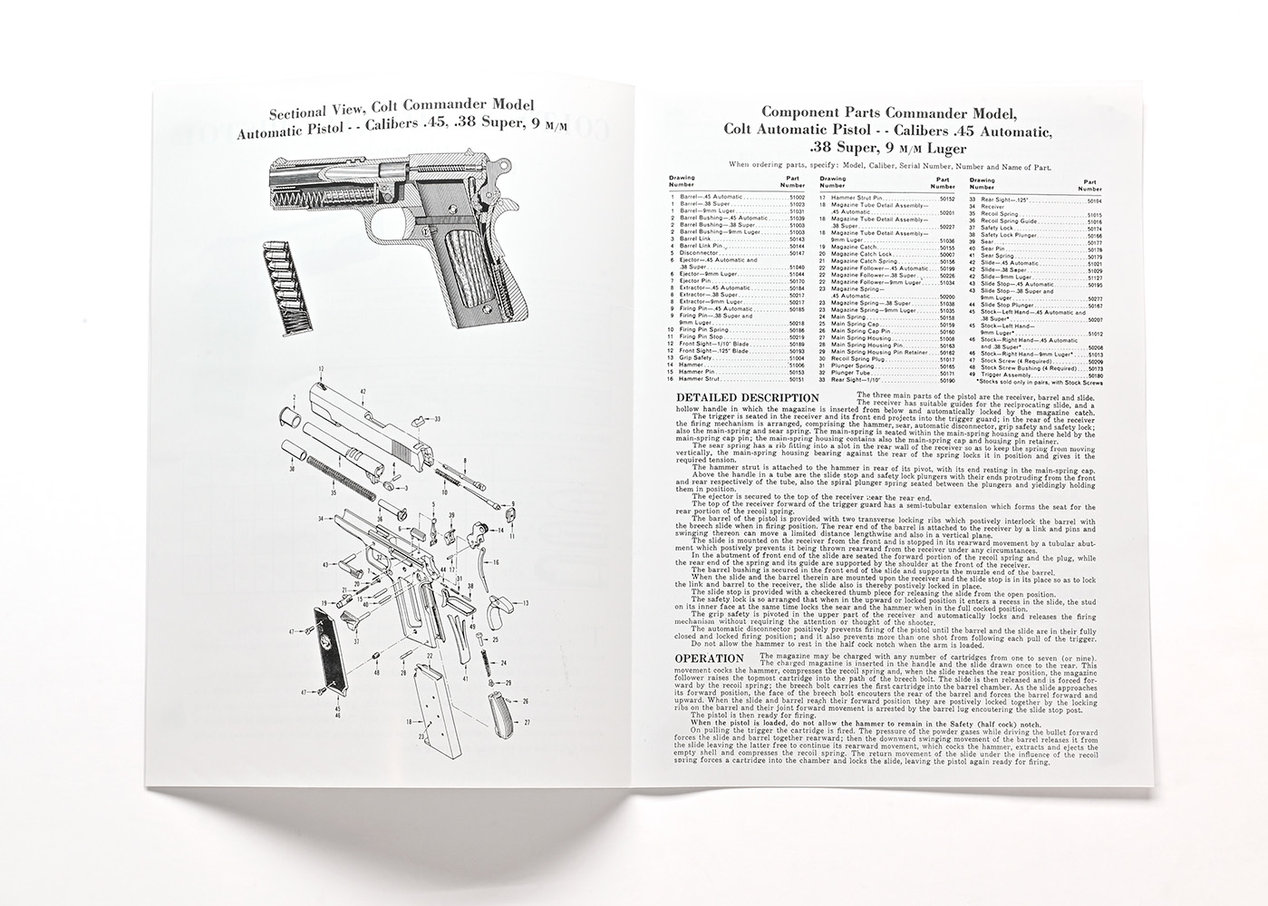 Colt Automatic Pistol Lightweight Commander Model Brochure
