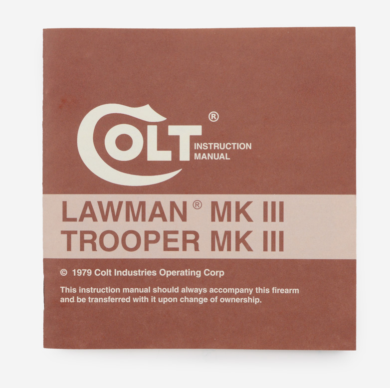 Colt 1979 Colt J-Frame Instruction Manual MPN #94854C