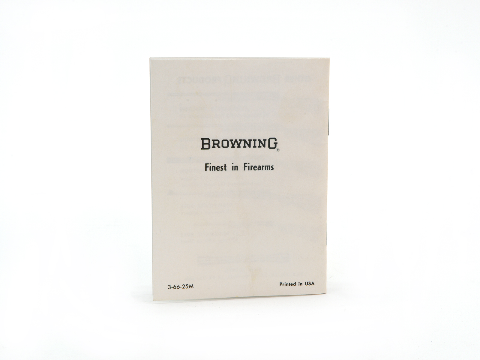 Browning .25 Caliber Automatic Pistol Manual Part 3-66-25M Image 2
