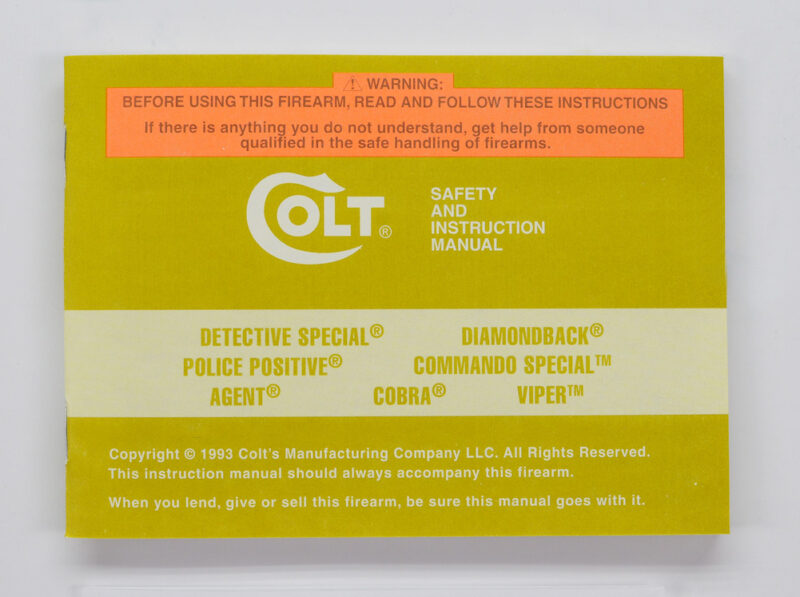 Colt D-Frame 1993 Manual MPN #96031