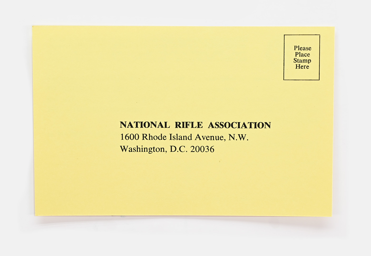 NRA Membership Mailer. Yellow Card. Part #MG7I1146-0387