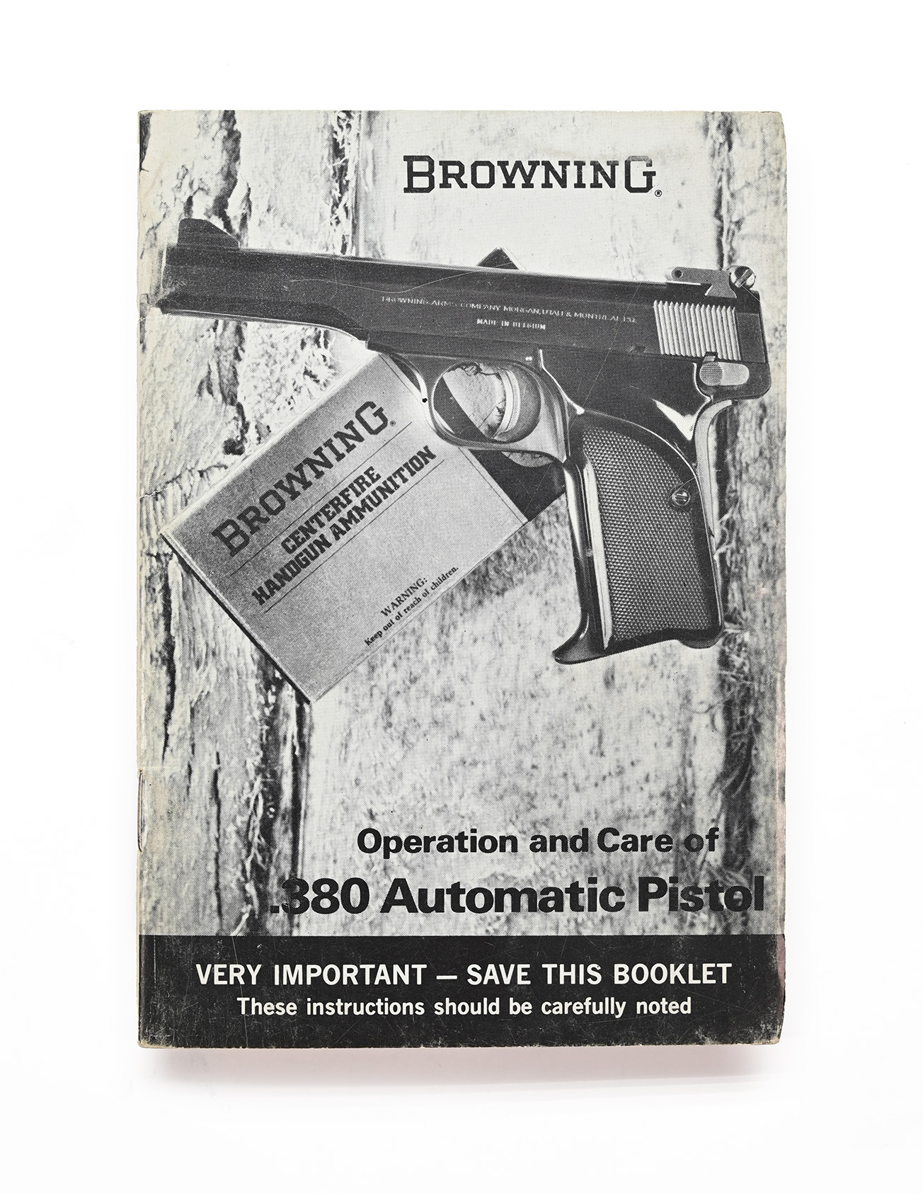 Vintage Browning .380 Automatic Pistol Manual. v. 72103.5