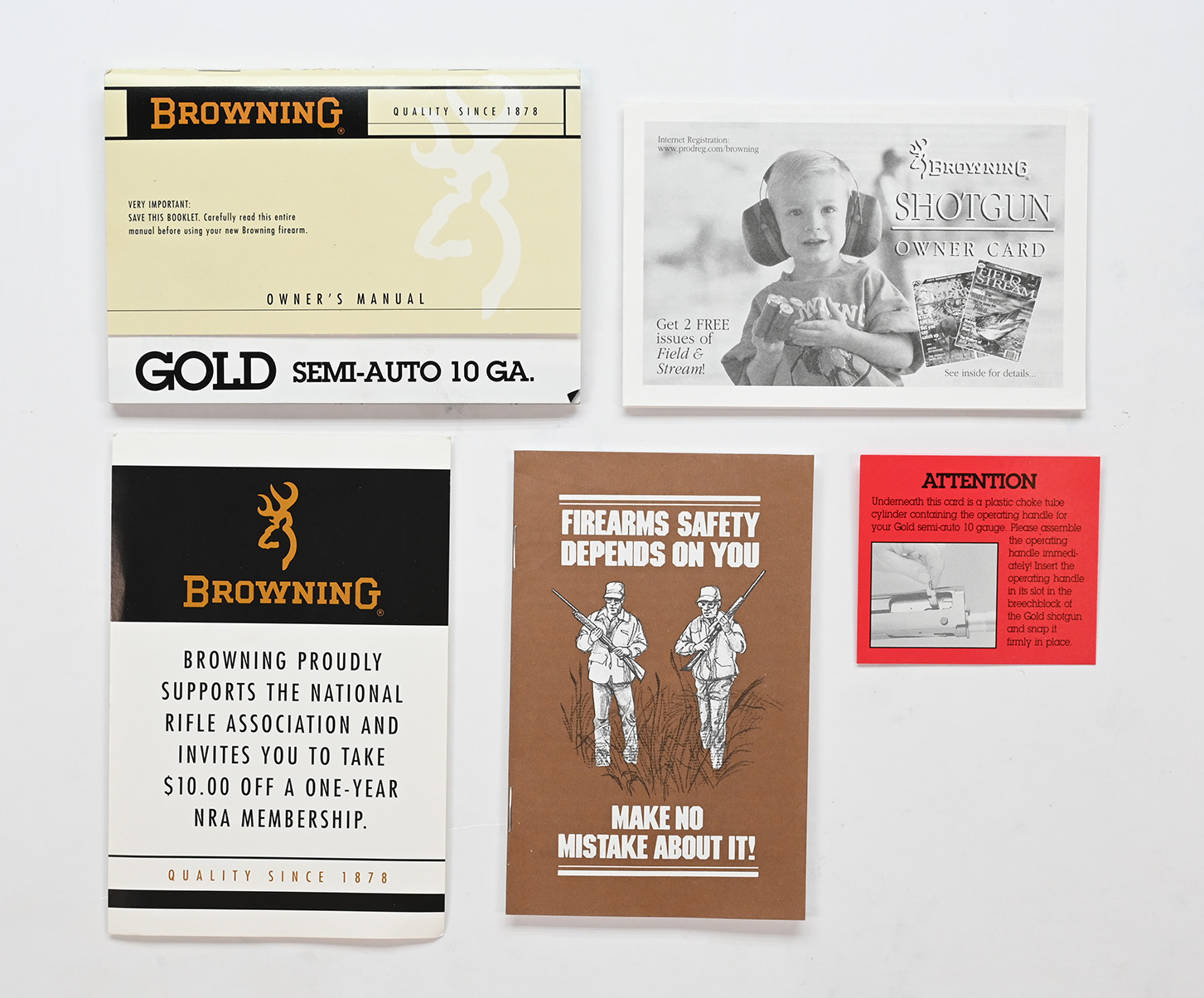 Vintage Browning Gold Semi-Auto 10 Gauge Shotgun Paperwork Packet