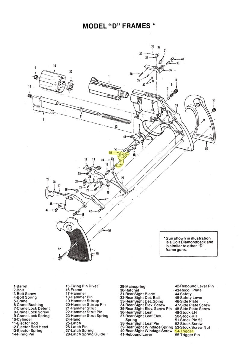 Colt D-Frame Trigger Serrated. Part No. 5637B *54