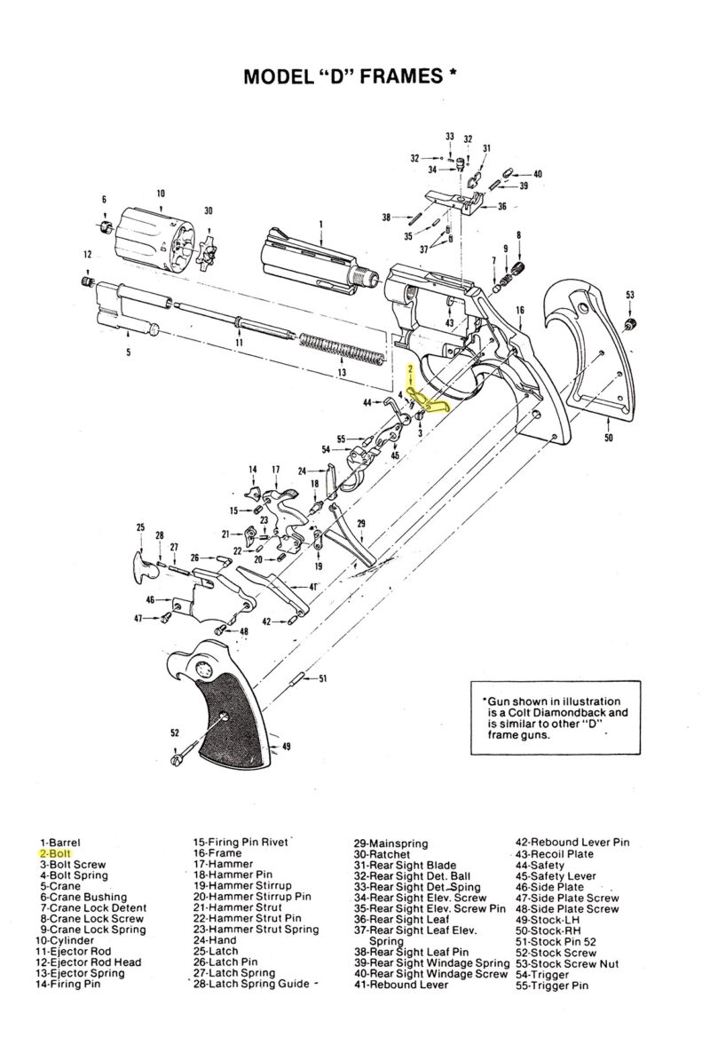 Colt D-Frame Bolt No. 56076