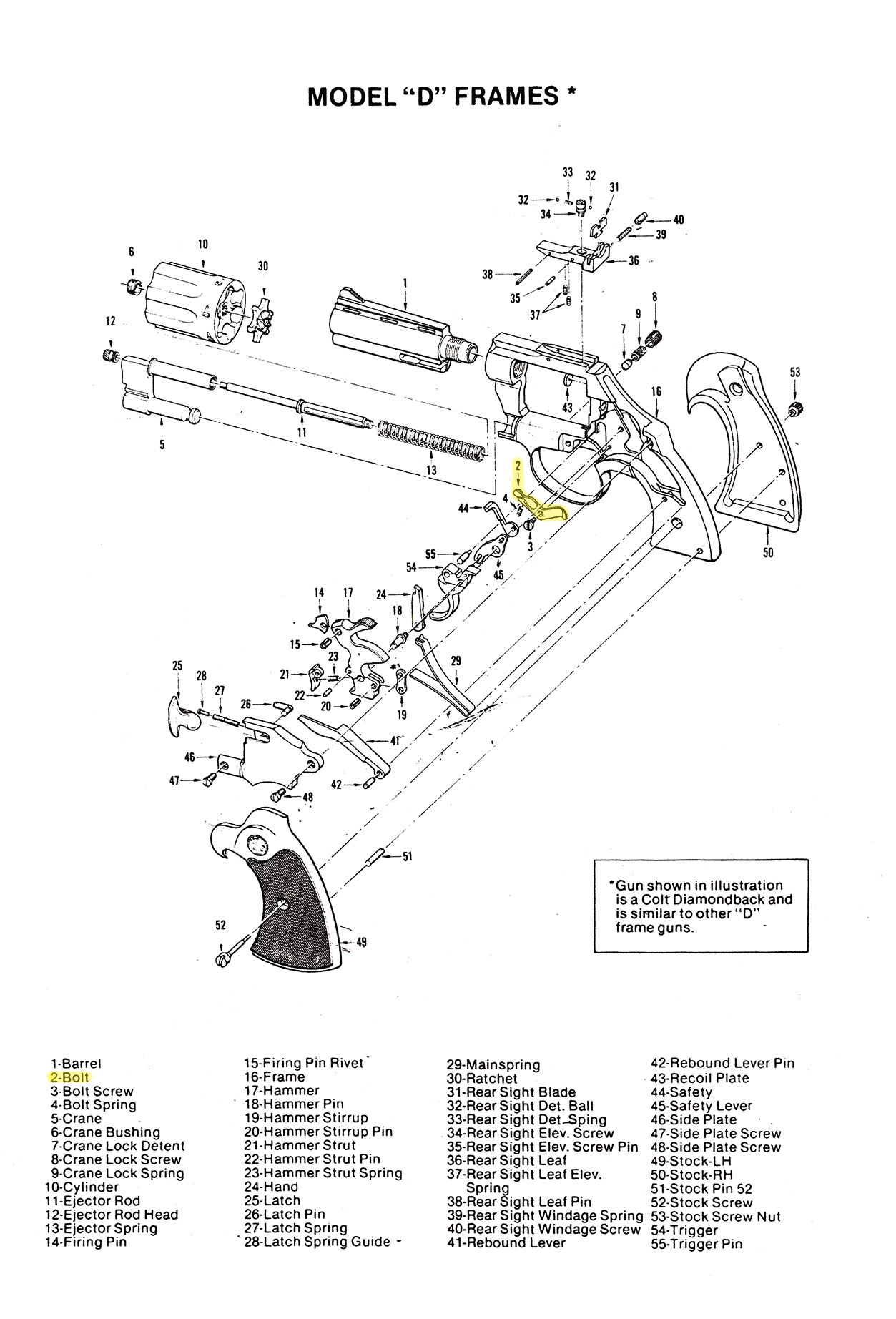 Colt D-Frame Bolt No. 56076