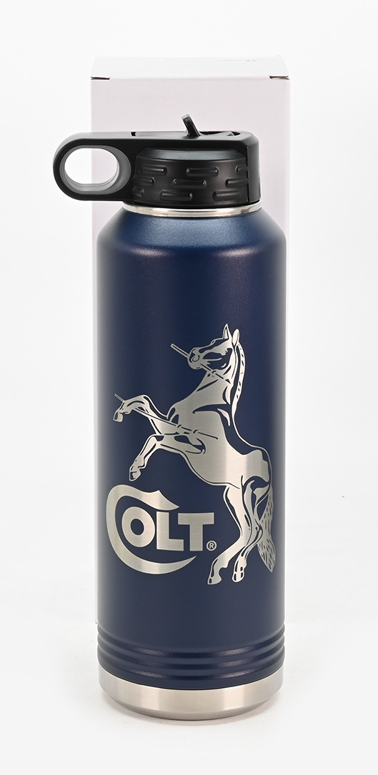 Colt Rampant Stallion 40oz Navy Blue Water Bottle