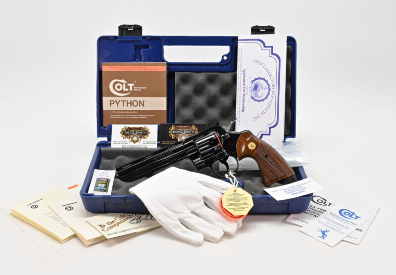 Colt Python 357 Magnum Box View 6 Inch Blue Hard Case