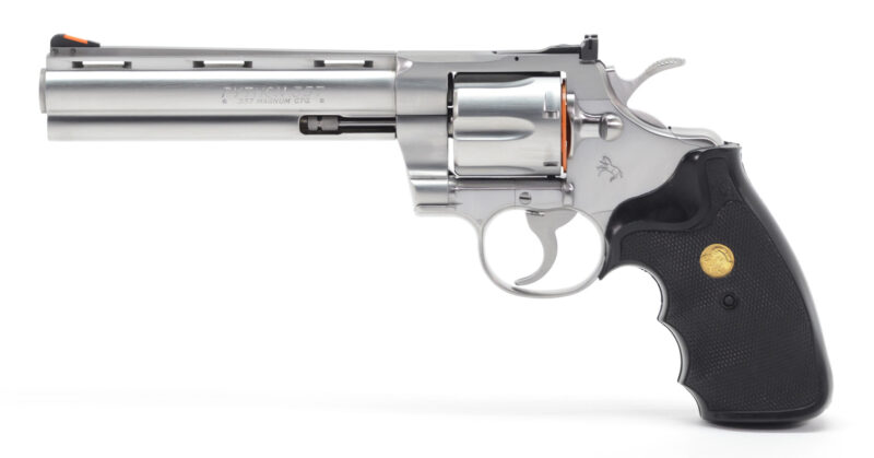 1983 Colt Python .357 Magnum 6" Satin Stainless Side View
