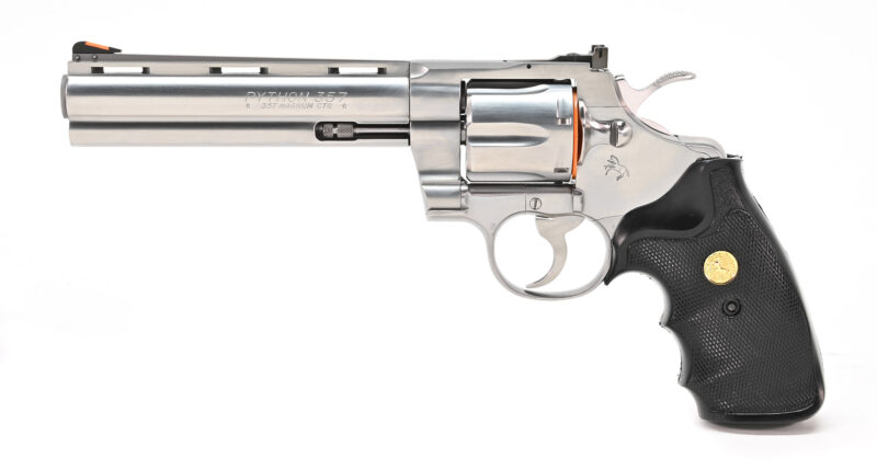 1983 Colt Python .357 Magnum 6" Satin Stainless Side View