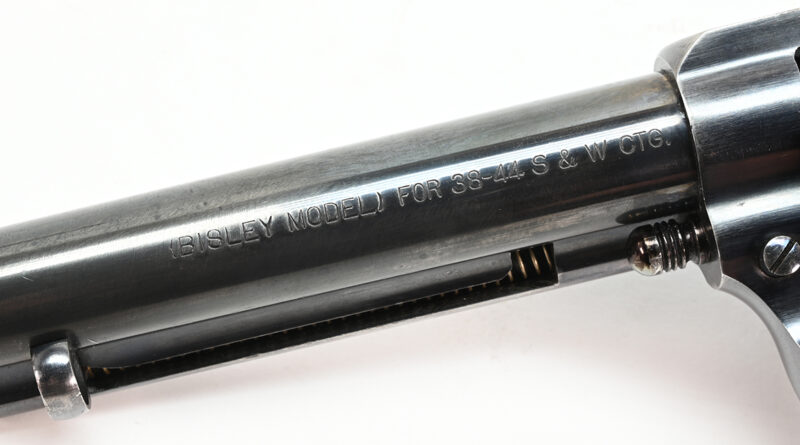 close up view of barrel on Colt Bisley Target