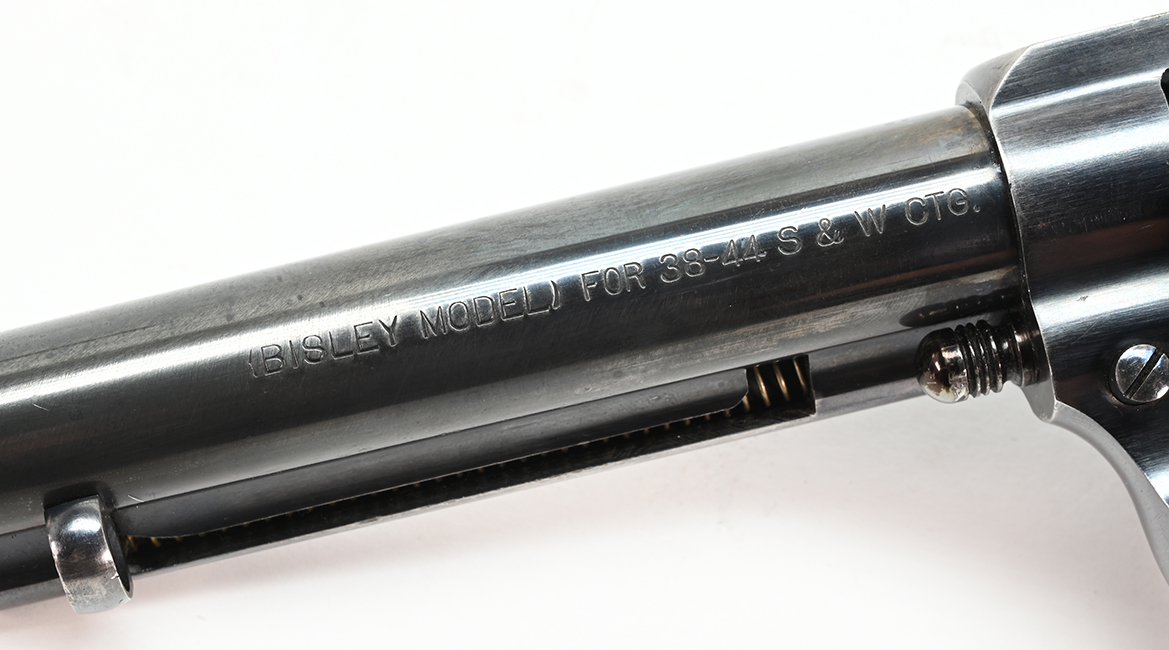 close up view of barrel on Colt Bisley Target