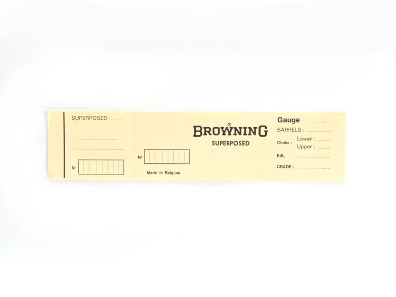 Browning Superposed Shotgun Empty Box Label