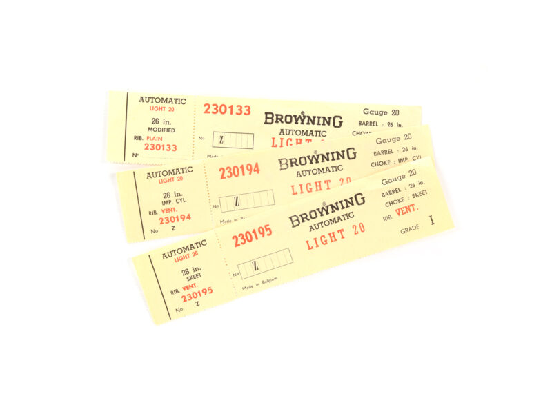 Browning Light 20 Shotgun Box Labels Product Image