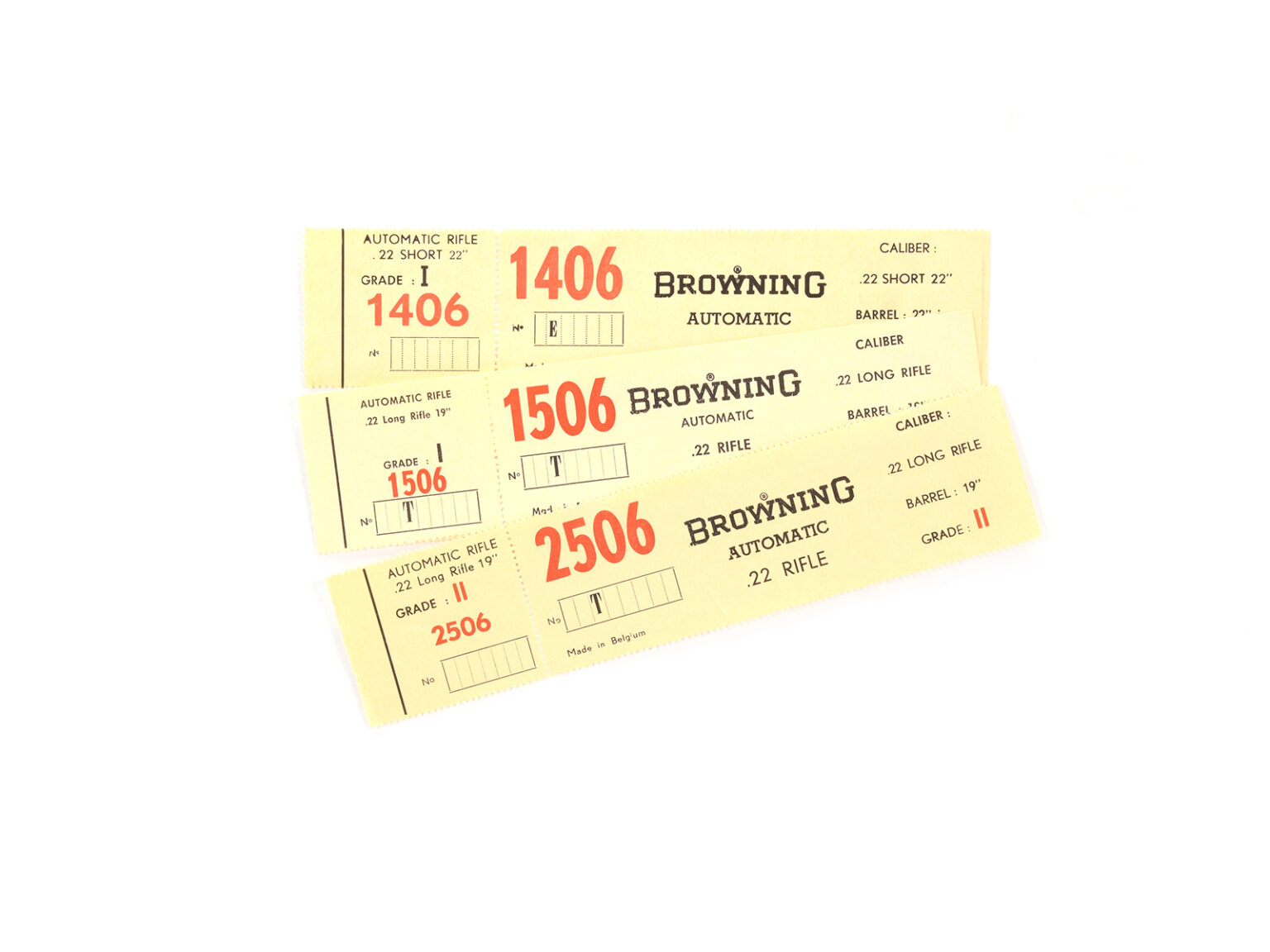 Browning .22 Auto Rifle Box Labels