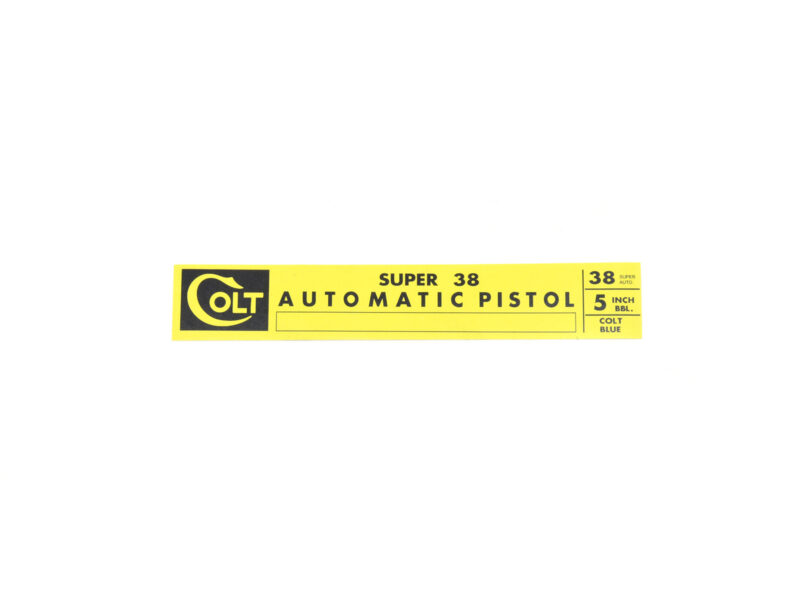Colt 38 Super 5 Inch Barrel Colt Blue Box Label