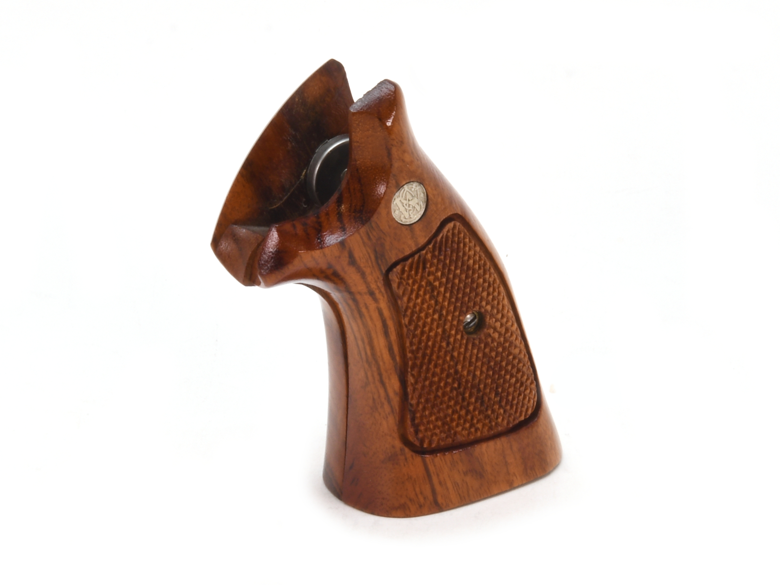 thumbnail image 2 of Smith & Wesson J Frame Grips – European Checkered Walnut (Black Pearl Finish) – Fits Most S&W J-Frame Revolvers 2 of 5