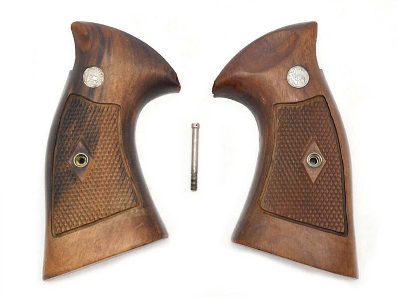 S&W K Frame Diamond Square Checkered Walnut Grips Image 1