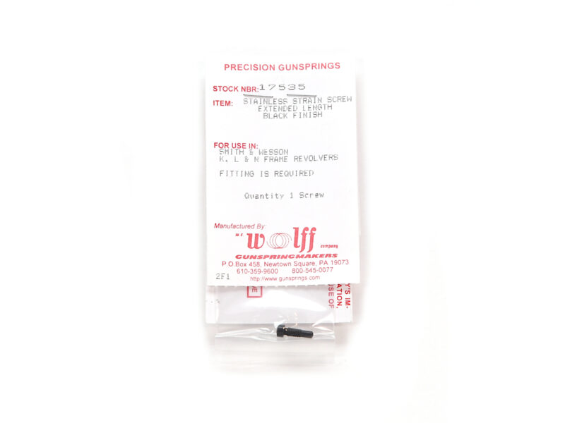 Wolff Smith & Wesson K,L,N Frame Black Extended Strain Screw Image 1