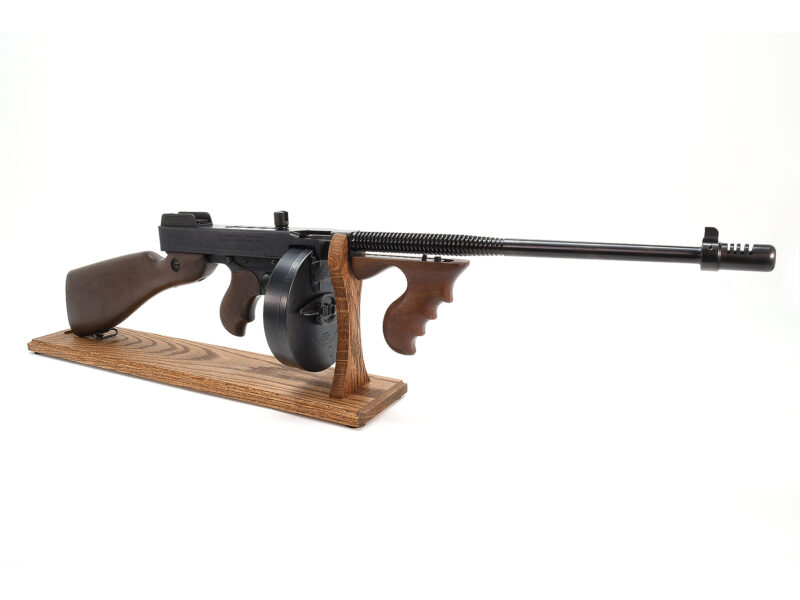 Custom Shop Inc Oak Display Stand Thompson Submachine Gun Image 1