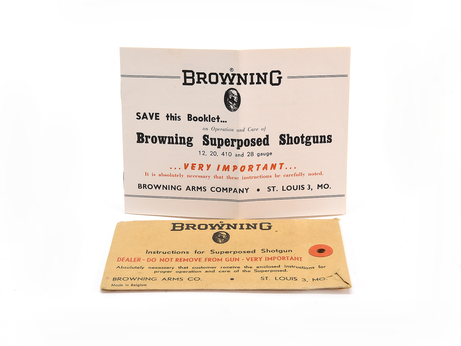 Vintage Browning Superposed Shotgun Instructions Image 1