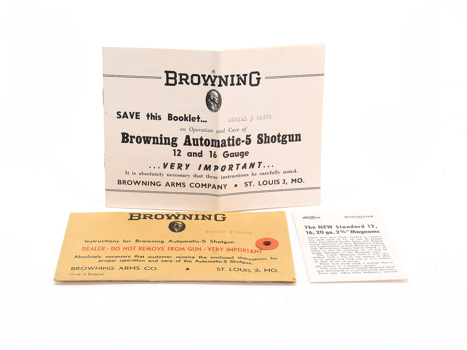 Vintage Browning Auto-5 Shotgun Instructions Image 1