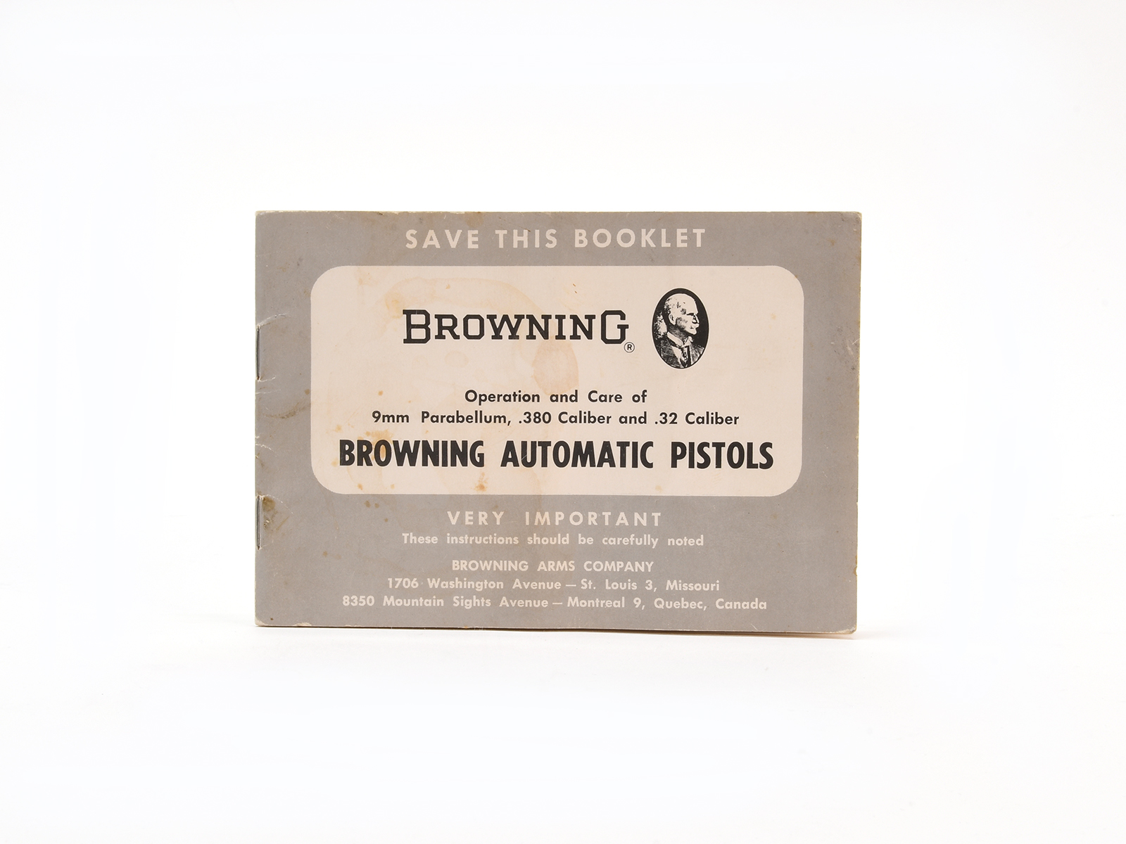 Vintage 1968 Browning Automatic Pistols Manual Image 1