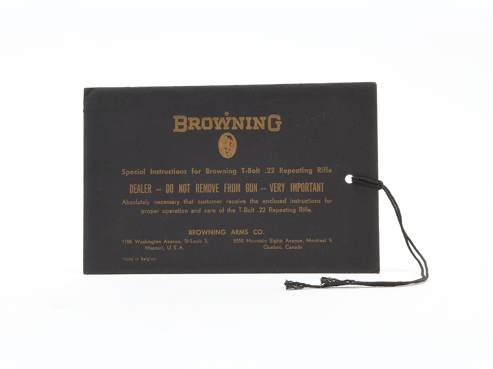 Vintage Browning T-Bolt .22 Repeating Rifle Manual Image 1