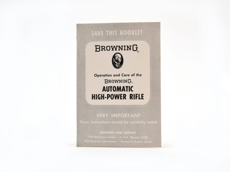 Vintage 1968 Browning Automatic High Power Rifle Manual Image 2