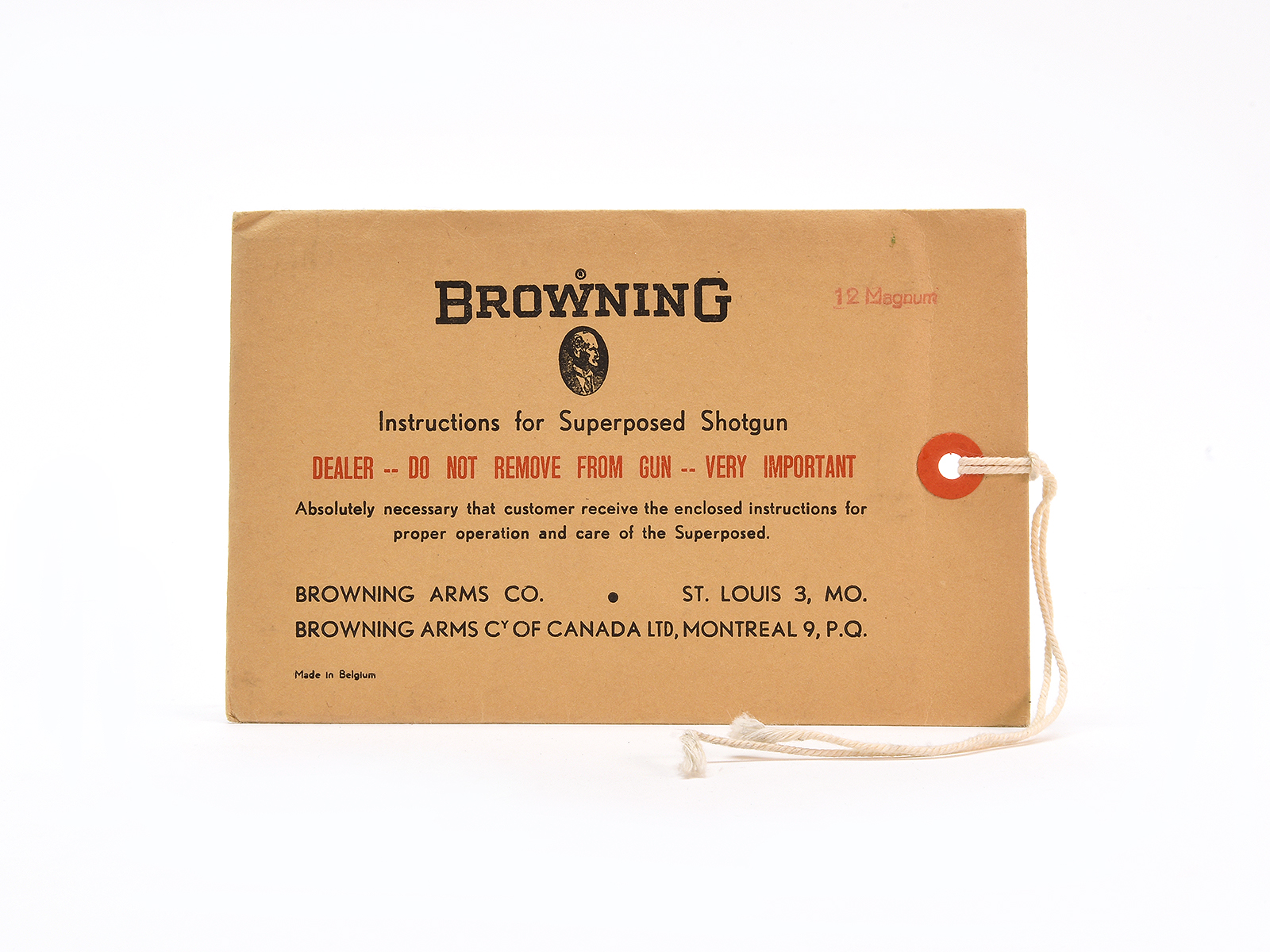 Vintage 1960 Browning Superposed Shotgun Manual Image 1