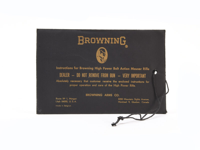 Vintage 1971 Browning High Power Bolt Action Mauser Rifle Manual Image 1