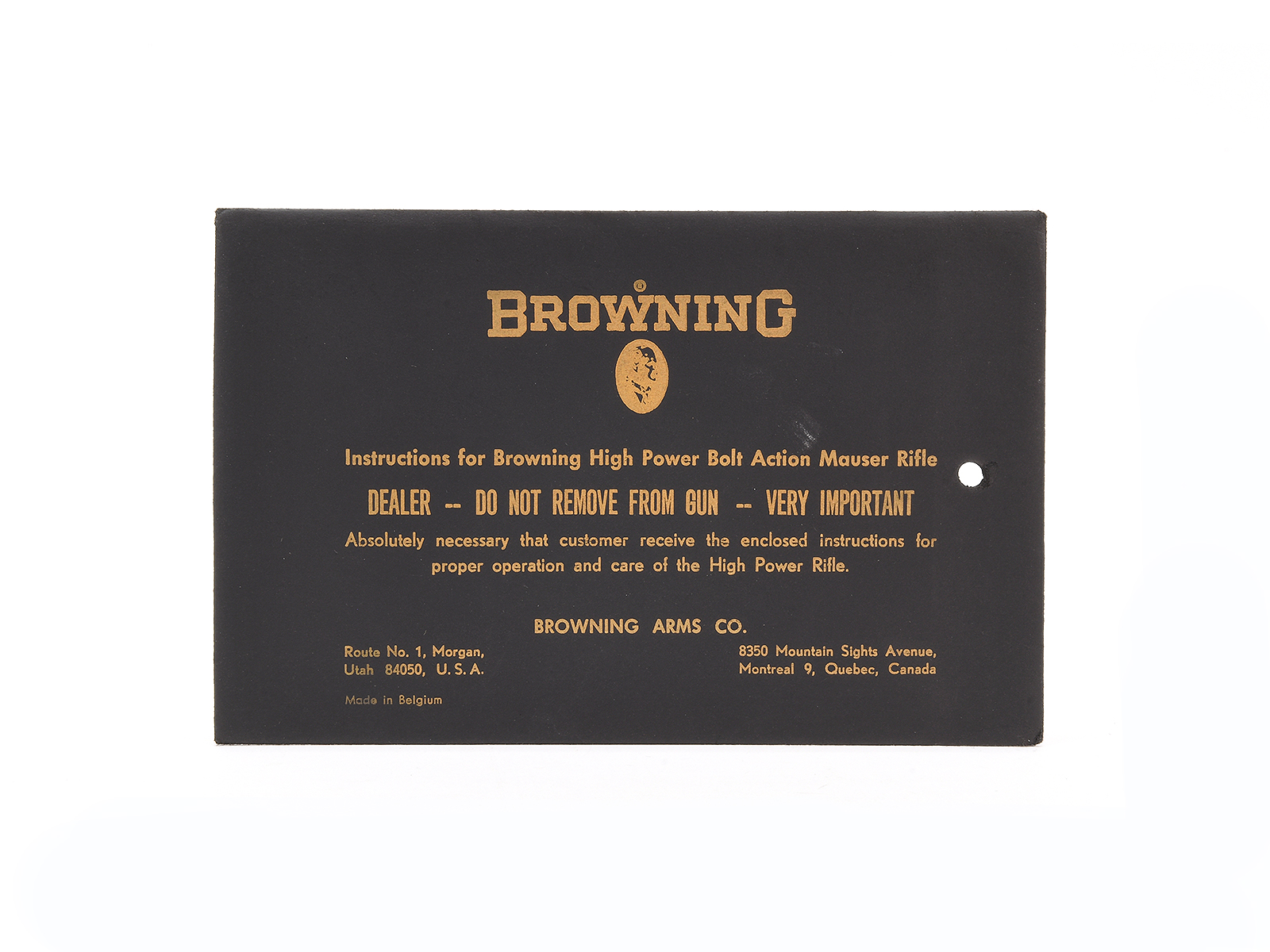 Vintage 1962 Browning High Power Rifle Manual Image 1