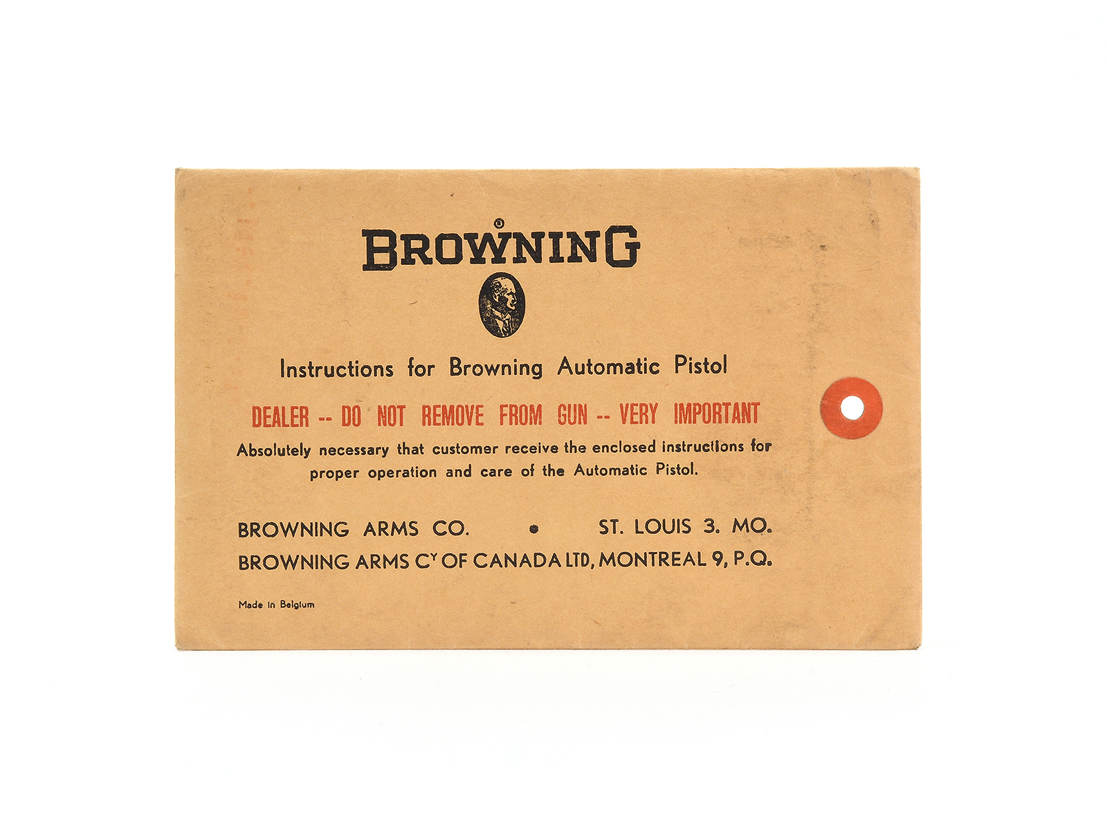Vintage 1960 Browning Automatic Pistols Manual Image 1