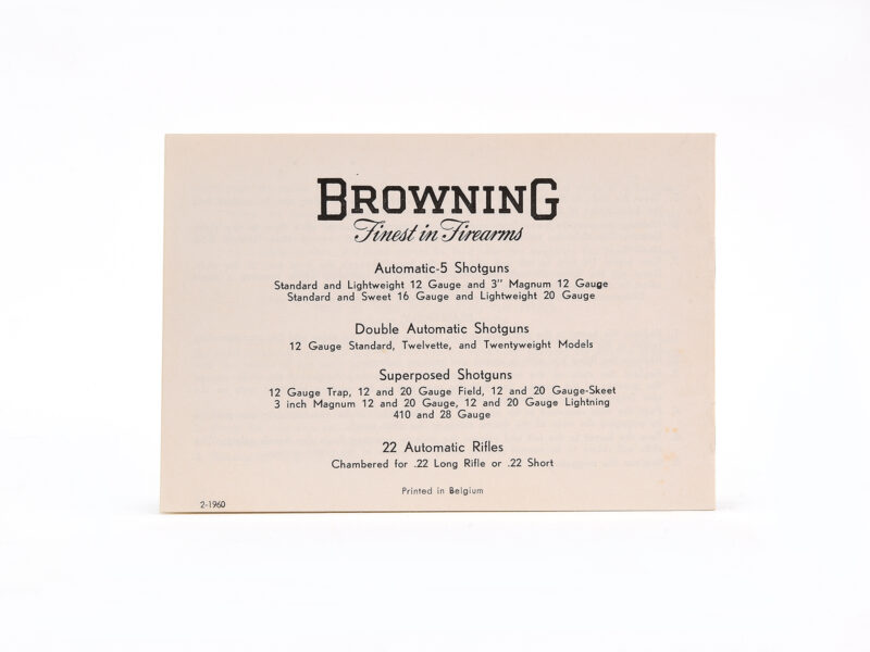 Vintage 1960 Browning Automatic Pistols Manual Image 3