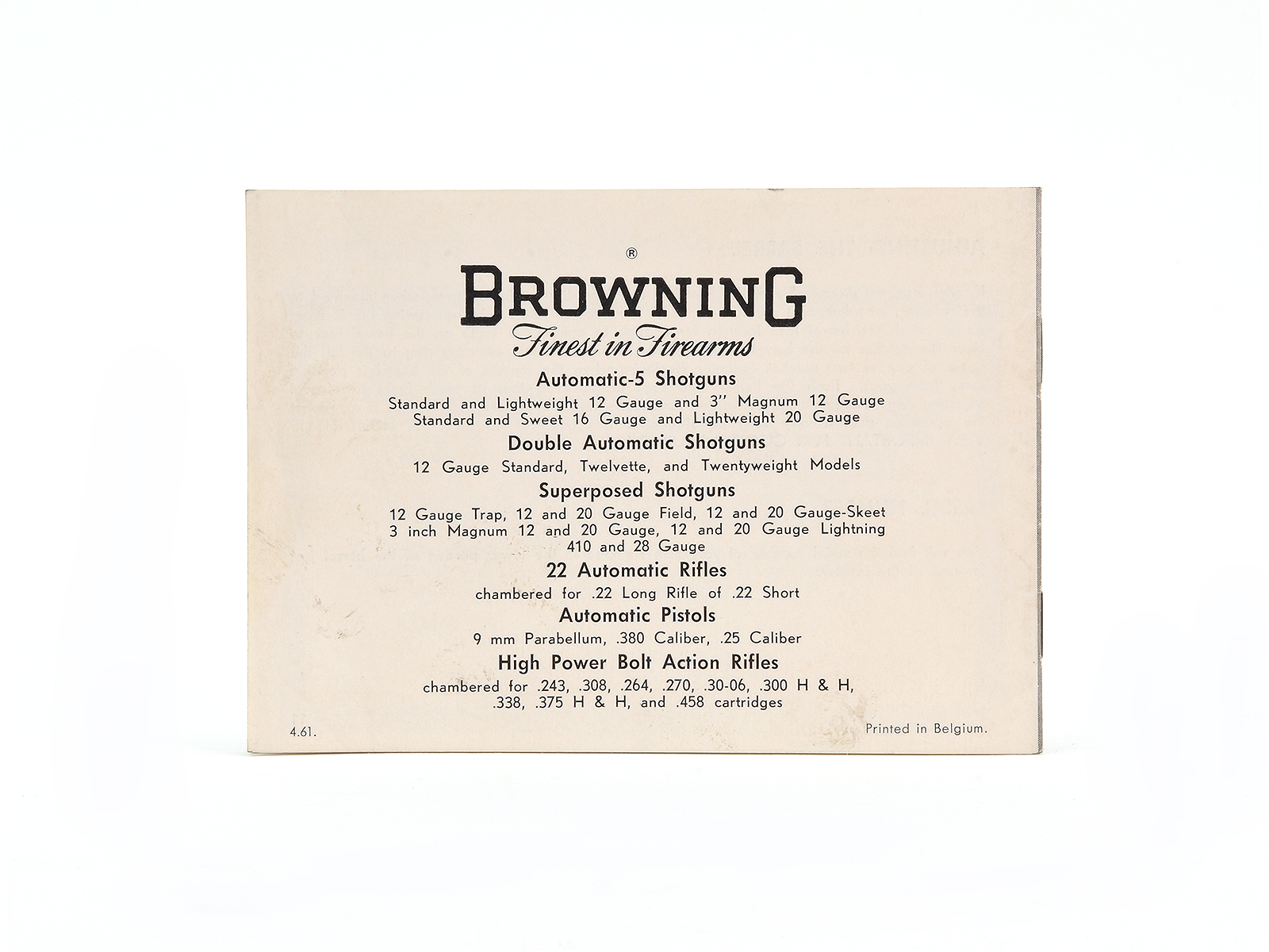 Vintage 1961 Browning Automatic .22 Caliber Rifle Manual Image 3