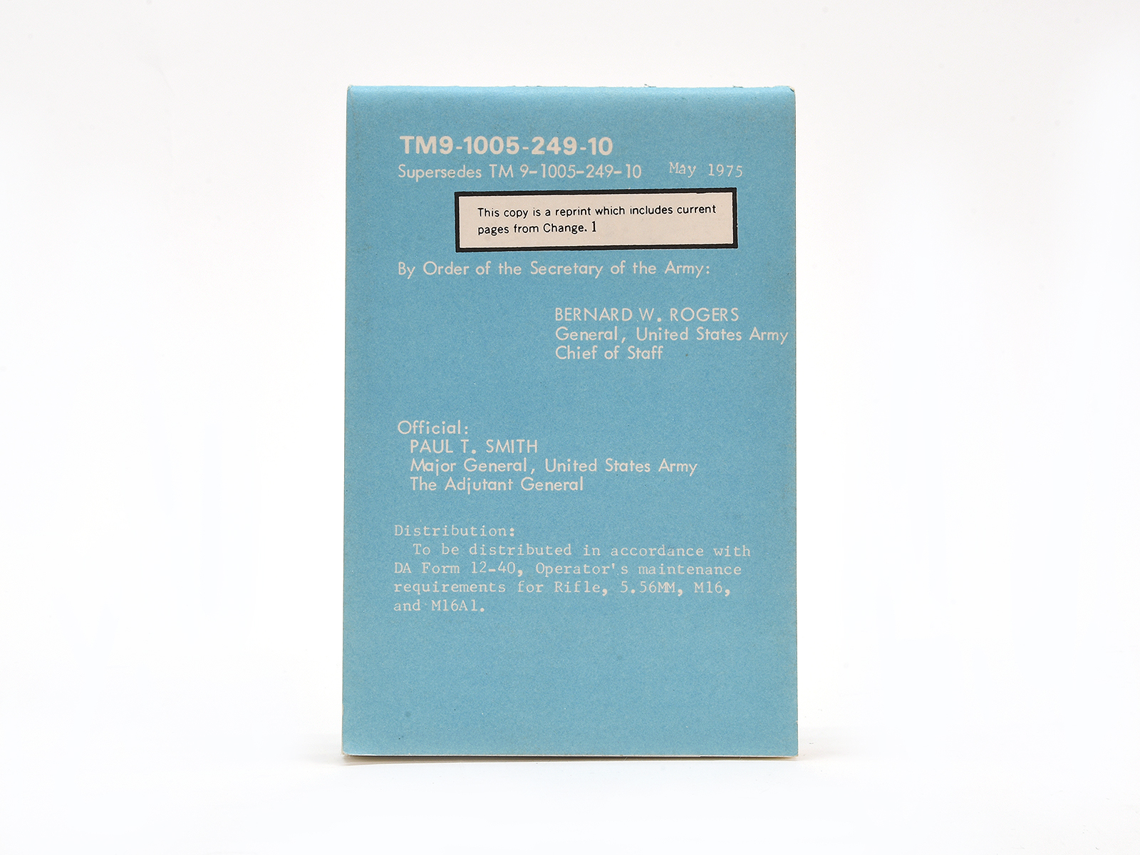 US Army 1977 M16A1 Rifle Operator's Manual Image 2