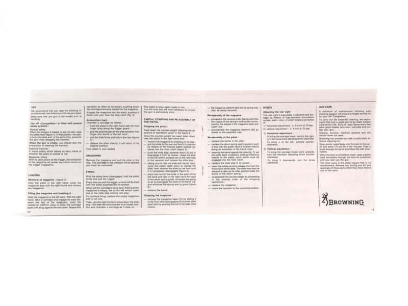 Browning GP Competition Operator's Manual Image 2