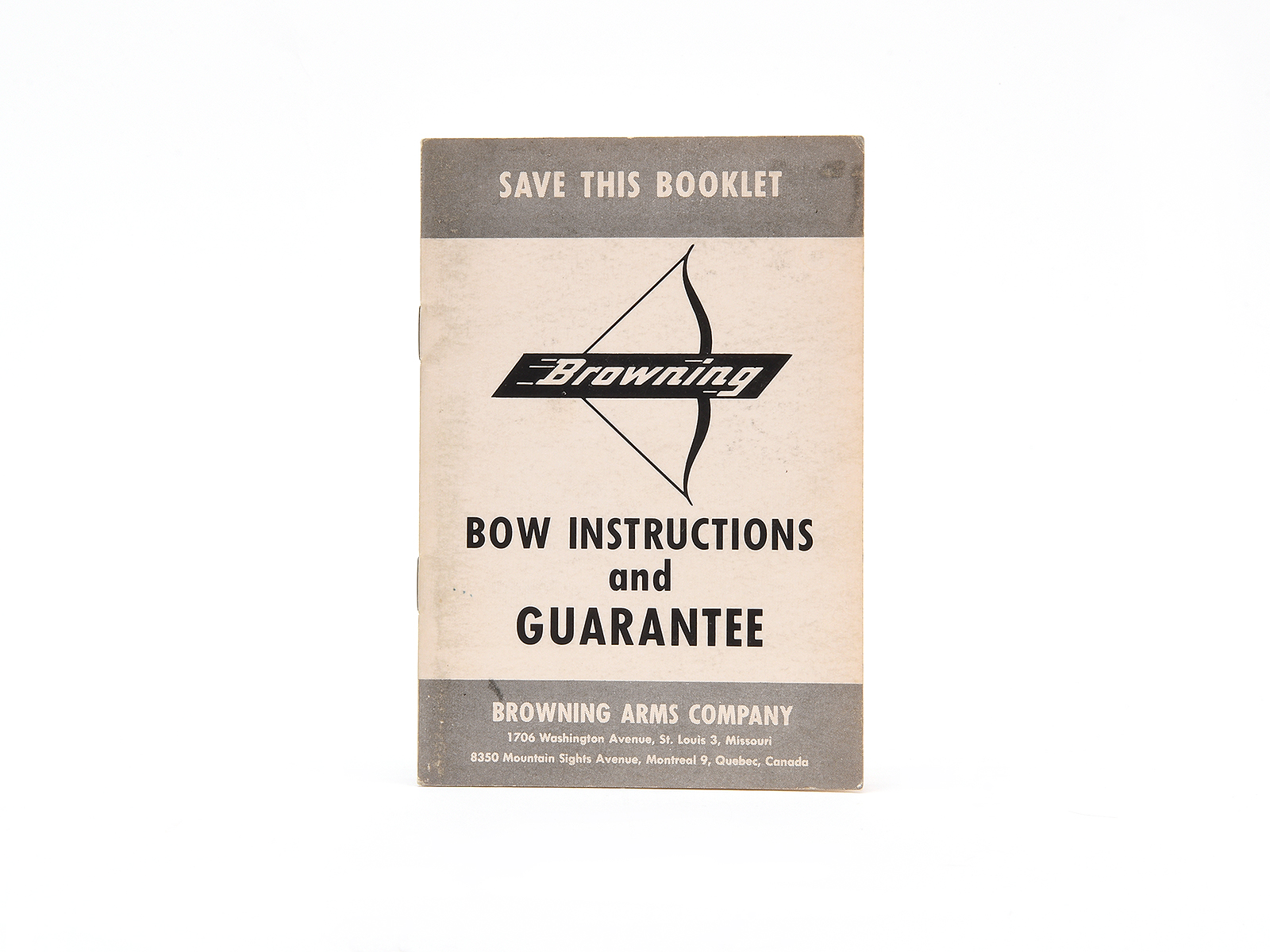 Vintage Browning Bow Instructions & Guarantee Manual Image 1