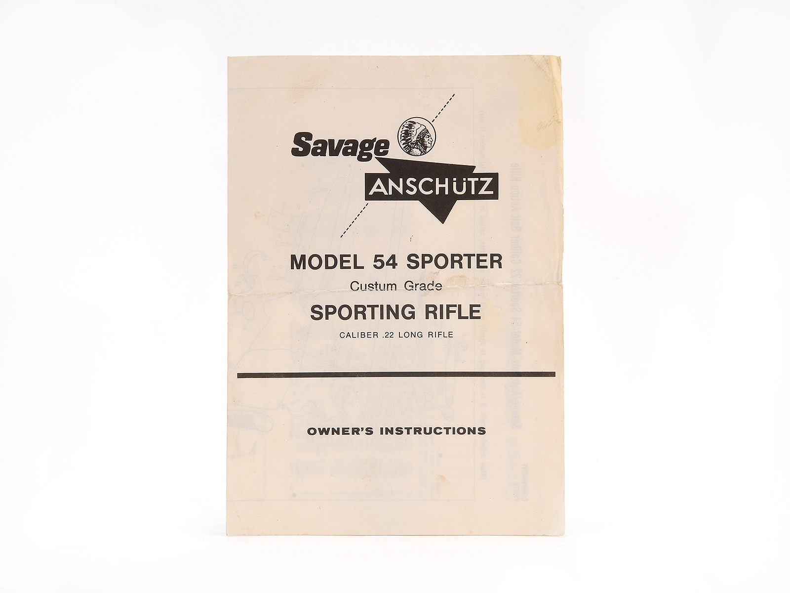 Savage Anschutz Model 54 Sporter Owner's Instructions Image 1